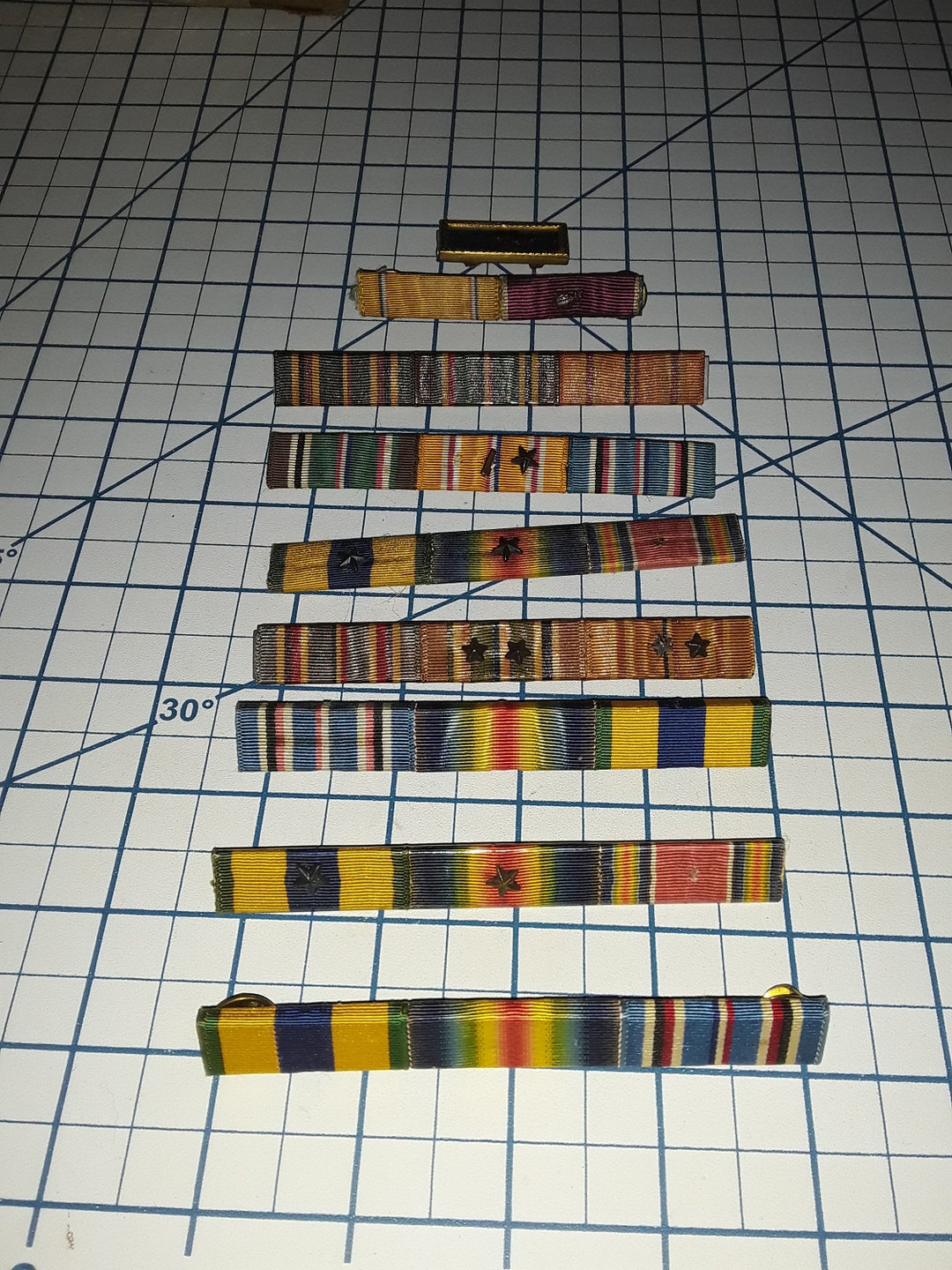 Lot of 24 WW1, WW2, Korean War RIBBONS Medal Awards Military Wwii Korea