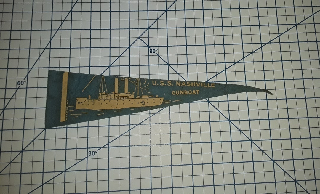 WW1 USS NASHVILLE PG7 Gunboat Holsum Bread Us Navy Ship Felt Pennant