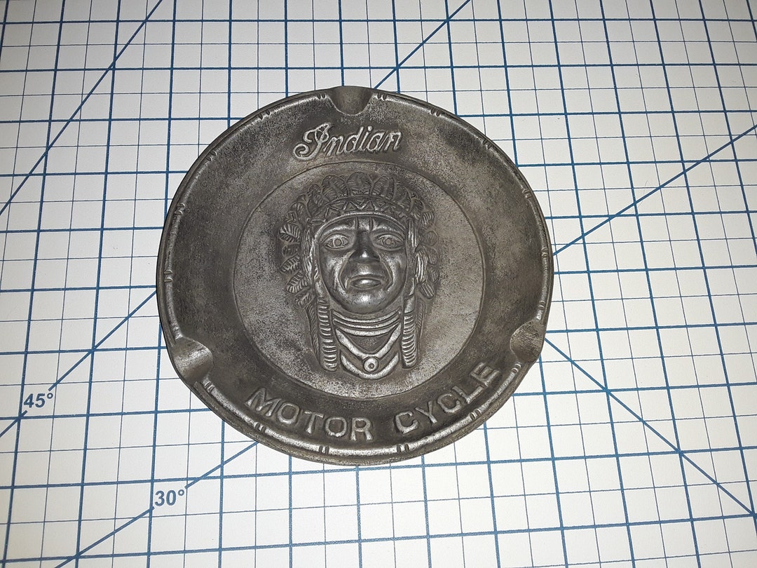 C1950s INDIAN MOTORCYCLE Ashtray Metal Vintage Antique Biker Etsy