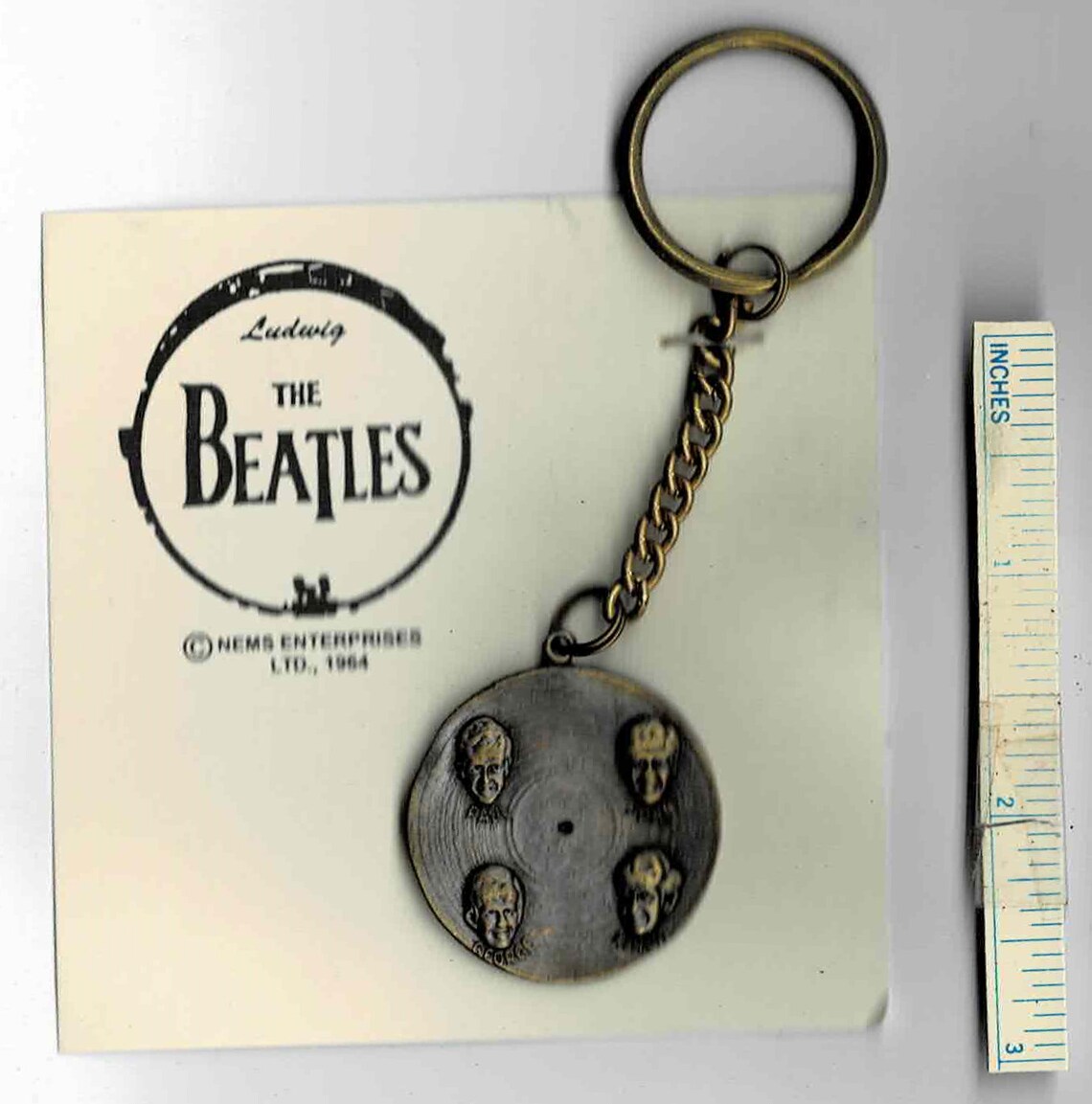 1964 THE BEATLES Record Key Chain Fob Vintage Advertising Etsy