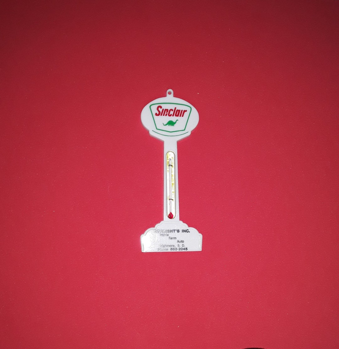 Rare 1960s SINCLAIR THERMOMETER Gas Station Advertising Oil Sign Pole