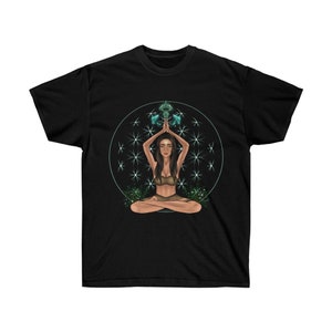 Bohemian Mushrooms Geometric Spiritual Free Spirit Meditation Peace Designer Art Unisex Ultra Cotton Tee T-Shirt