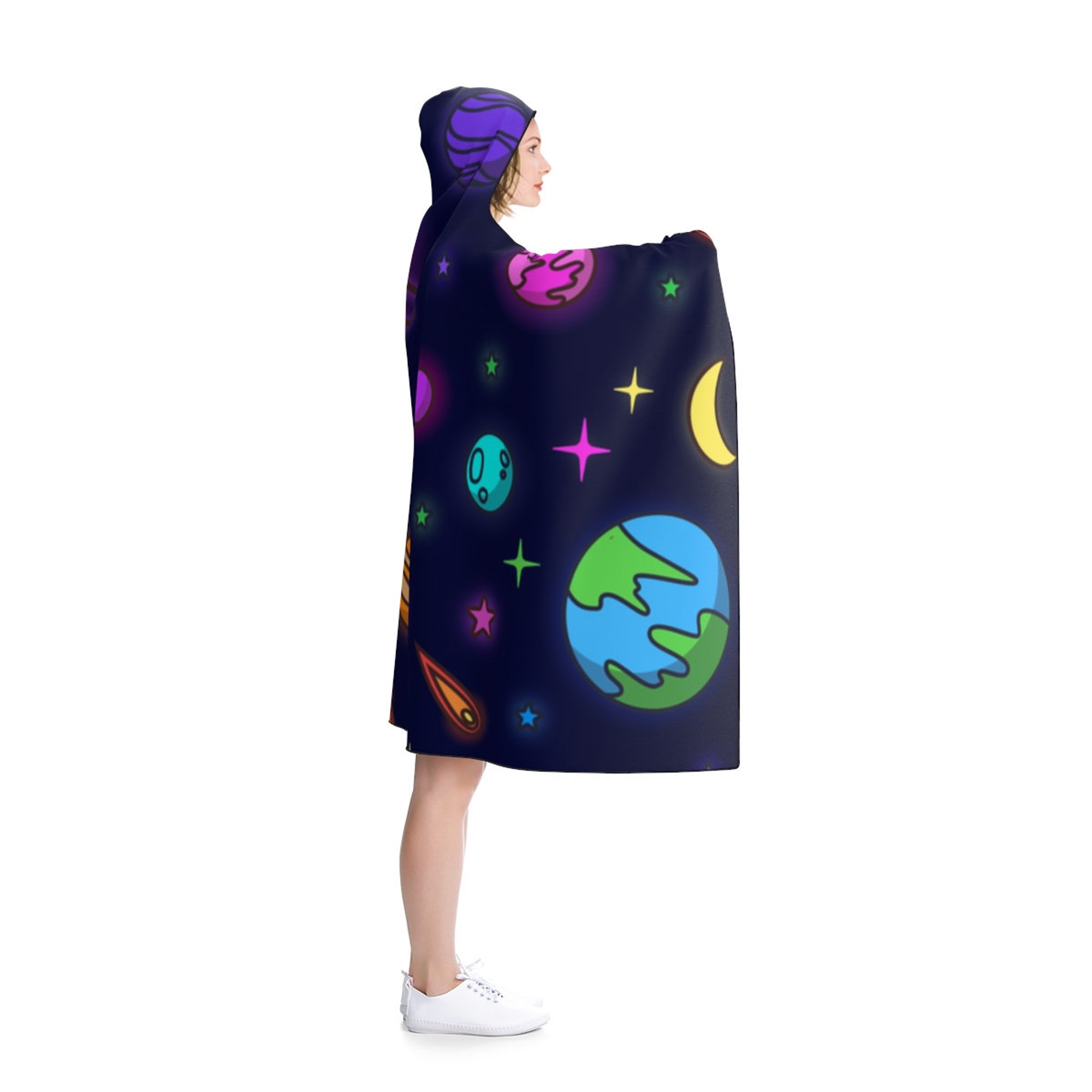 Galaxy Universe Space Stars Hooded Blanket