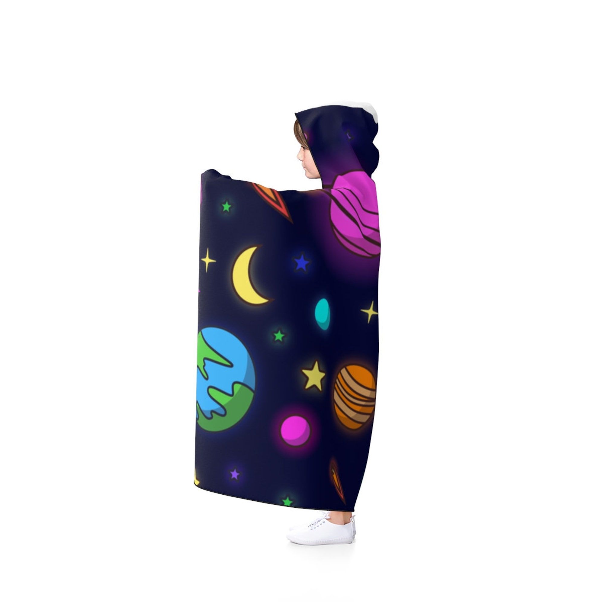 Galaxy Universe Space Stars Hooded Blanket