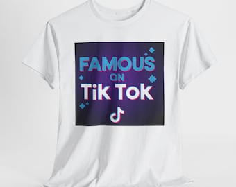 TikTok Fame ユニセックスTシャツ、ヘビーコットン、バイラルアパレル