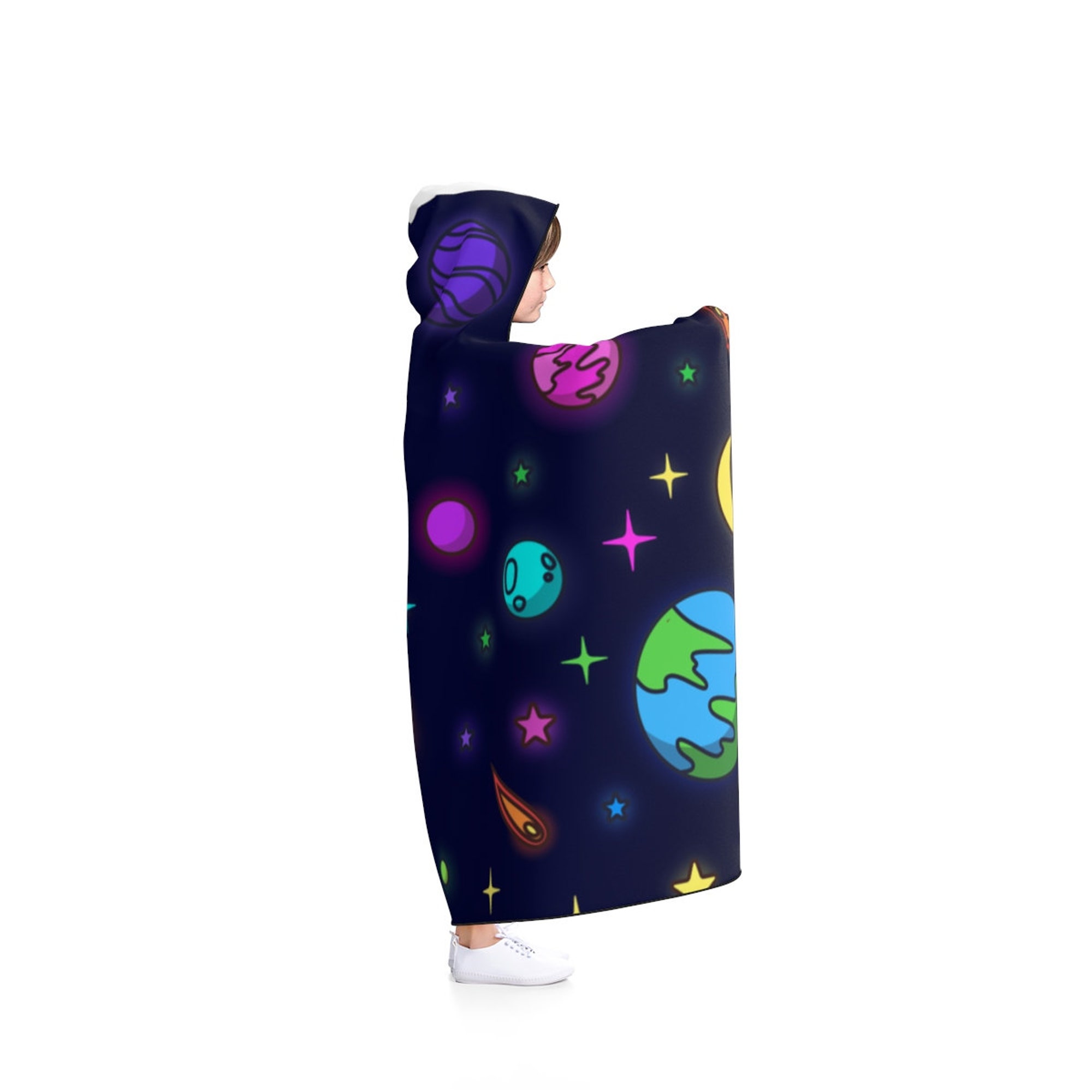 Galaxy Universe Space Stars Hooded Blanket