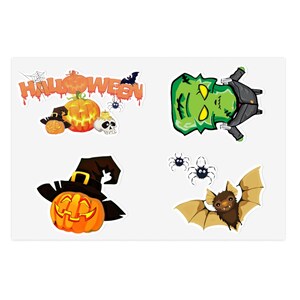 Arkusze naklejek na Halloween Naklejki na imprezę z dyniami i zombie