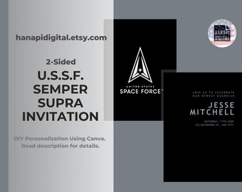 Newest Guardian | Graduation Party Invitation | USSF | U.S. Space Force |  Celebration | Minimal