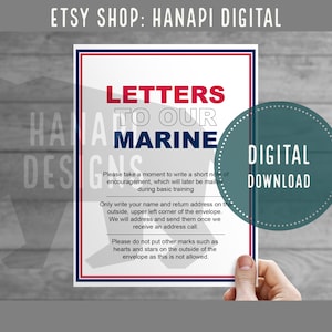 Cartas a nuestros marines [SOLO USMC] y palabras de aliento / Un póster de 8,5 x 11 pulgadas / Campo de entrenamiento, alistamiento, despedida, entrenamiento básico, fiesta