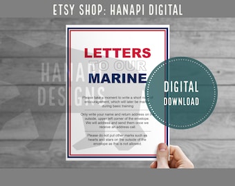 Letters To Our Marine USMC Send-Off Party Poster (Digital Download)