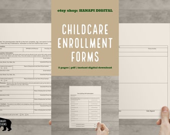 Formulario de inscripción para guarderías: Formularios de guardería minimalistas (Descarga digital)