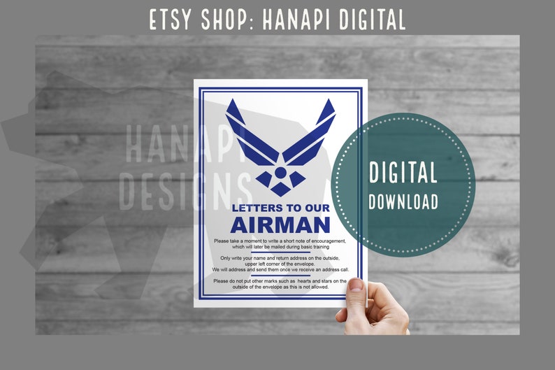Letters To Our Airman and Encouraging Words One 8.5x11in Poster DIGITAL DOWNLOAD USAF United States Air Force image 1