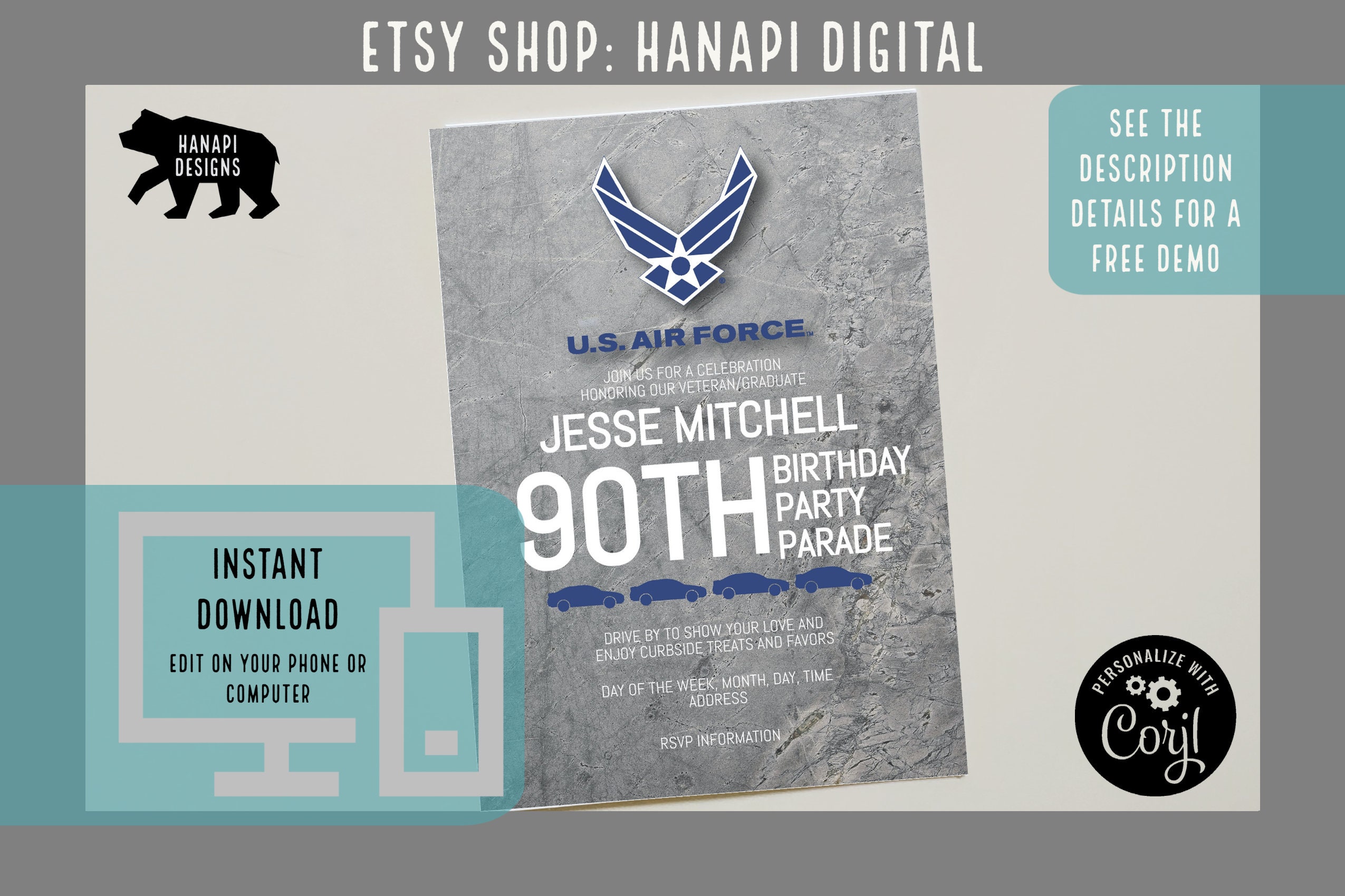 PARADE US Air Force Invitation Boot Camp Graduation Send Etsy