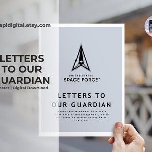 Cartas a nuestro guardián / USSF / Fuerza Espacial de EE. UU. / Celebración de fiestas / Mensajes a un ser querido / Digital o impreso / Descarga instantánea