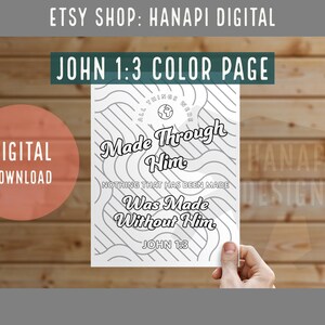 John 1:3 Bible Verse Coloring Page for Kids (Digital Download)