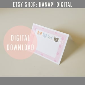 FOOD LABELS | Seating Cards | Cat Kitten Kitty Birthday Party Decoration | Kids Birthday Party | Girls Toddler Preschool