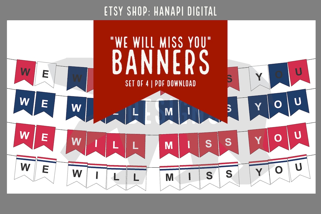 Set of 4 "we Will Miss You" Banners | Instant Download | US Air Force ...