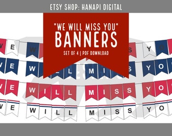 We Will Miss You Banner Set | Military Going Away Party (Instant Download)