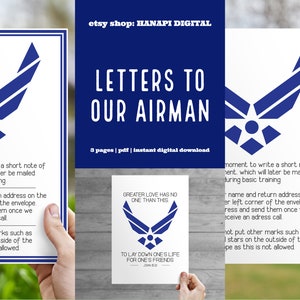 Letters To Our Airman and Encouraging Words | Three 8.5x11in Posters |  DIGITAL DOWNLOAD USAF United States Air Force
