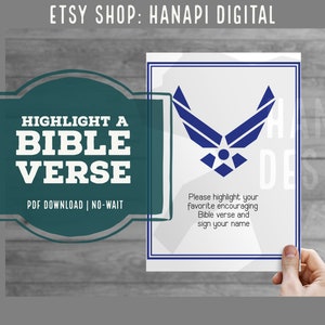 Highlight a Bible Verse Poster | USAF | Air Force | One 8.5x11 inch poster | Graduation, Enlistment, Basic Training, Send Off Party