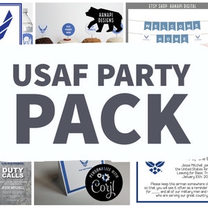 USAF Party Bundle | United States Air Force | Retirement, Enlistment, Promotion, Send Off, Boot Camp | Personalize | Customize