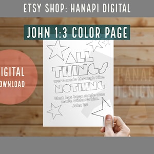 John 1:3 Bible Verse Coloring Page for Kids (Digital Download)