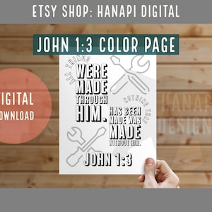 John 1:3 Bible Verse Coloring Page for Kids (Digital Download)