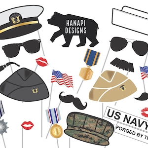 US Navy Photo Booth Props | 23 items | DIGITALE DOWNLOAD