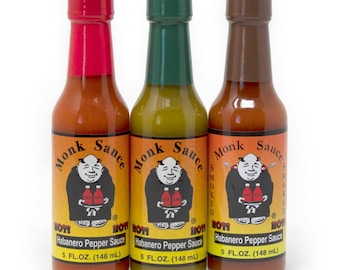Monk Sauce | Habanero Hot Sauce Variety 3-Pack from the Benedictine Monks of Subiaco Abbey