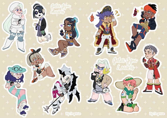 Pokemon Sword And Shield Gym Leader Sticker Sheet Galar Gym Etsy