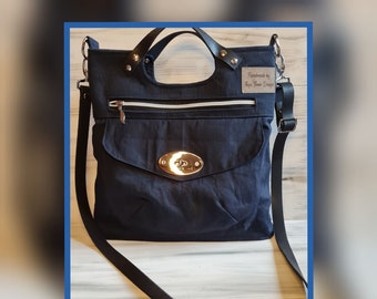 Tasche Yve aus wasserabweisender Baumwolle in navy blau