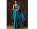 Plain Silk Two Tone and Reversible Soft Silk Saree in Peacock Colour