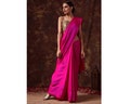 Plain  Silk Two Tone and Reversible Soft Silk Saree in Hot Pink Colour