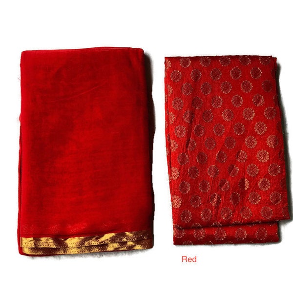 Plain Pure Chiffon Sarees | Bordered Simple Saree for Women and Bridesmaid, Festive Wear and Party Wear