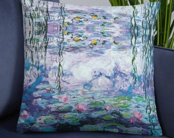 Monet Lilies Basic Pillow, Artist Gifts for Her Home Accessories Decorative Polyester Pillows