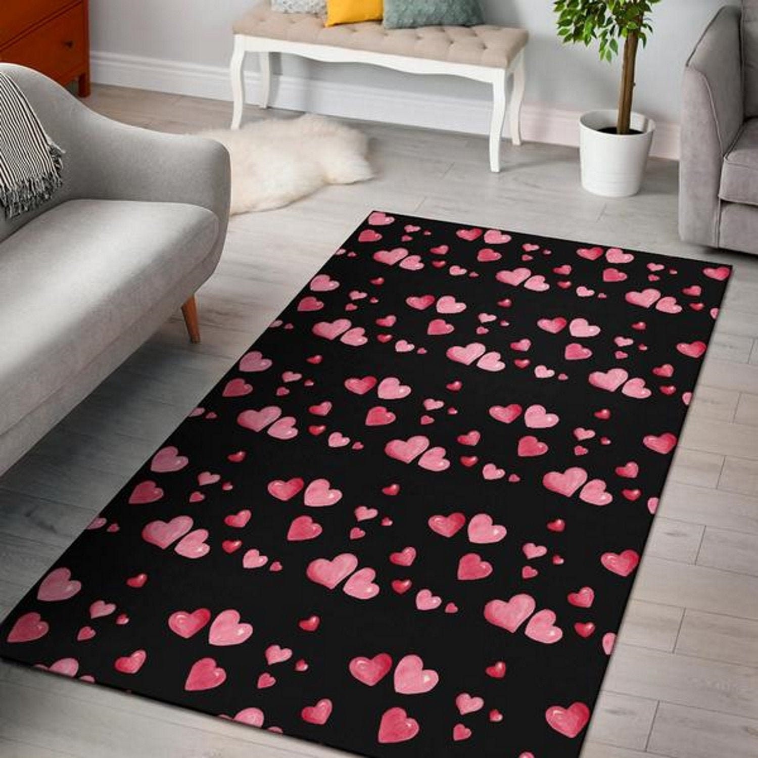 Love Heart Area Rug Floor Carpet Rug Made to Order Custom Etsy