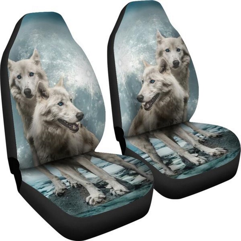 Snow Wolf, Wolves, Paw Prints, Wolf, Wolf Artcar Seat Covers, Car
