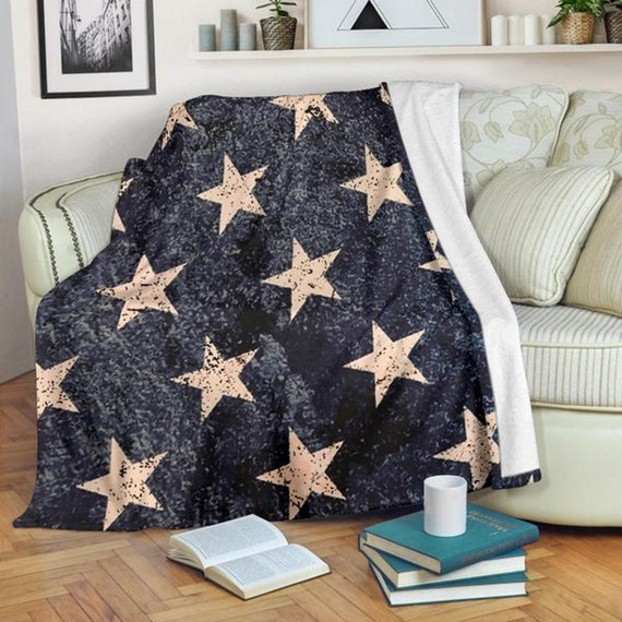 Distressed American Flag Stars Throws And Blankets Etsy