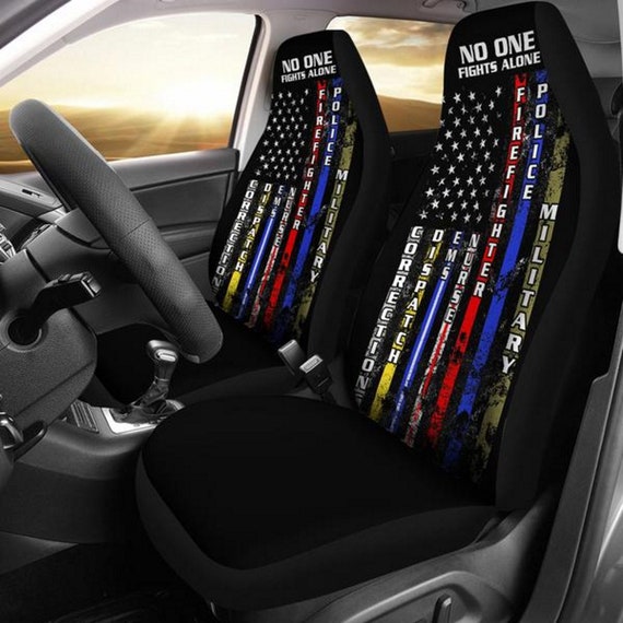 Police Emt Firefighters Search And Rescue Car Seat Covers - American Flag Sunflower Car Seat Covers Police Emt Firefighters Search And Rescue Car Seat Covers - American Flag Sunflower Car Seat Covers