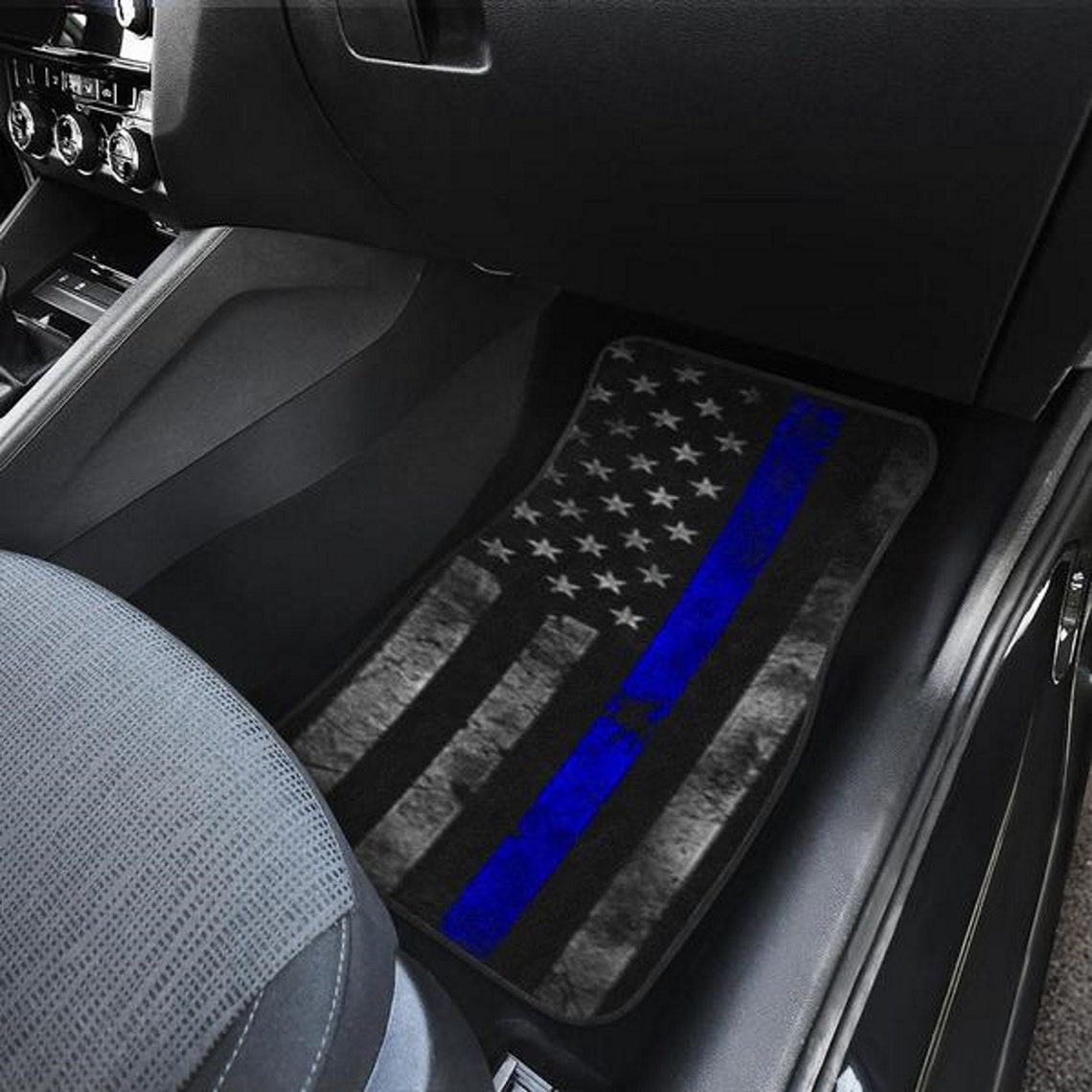 Thin Blue Line Front Car Floor Mats Custom Made Etsy