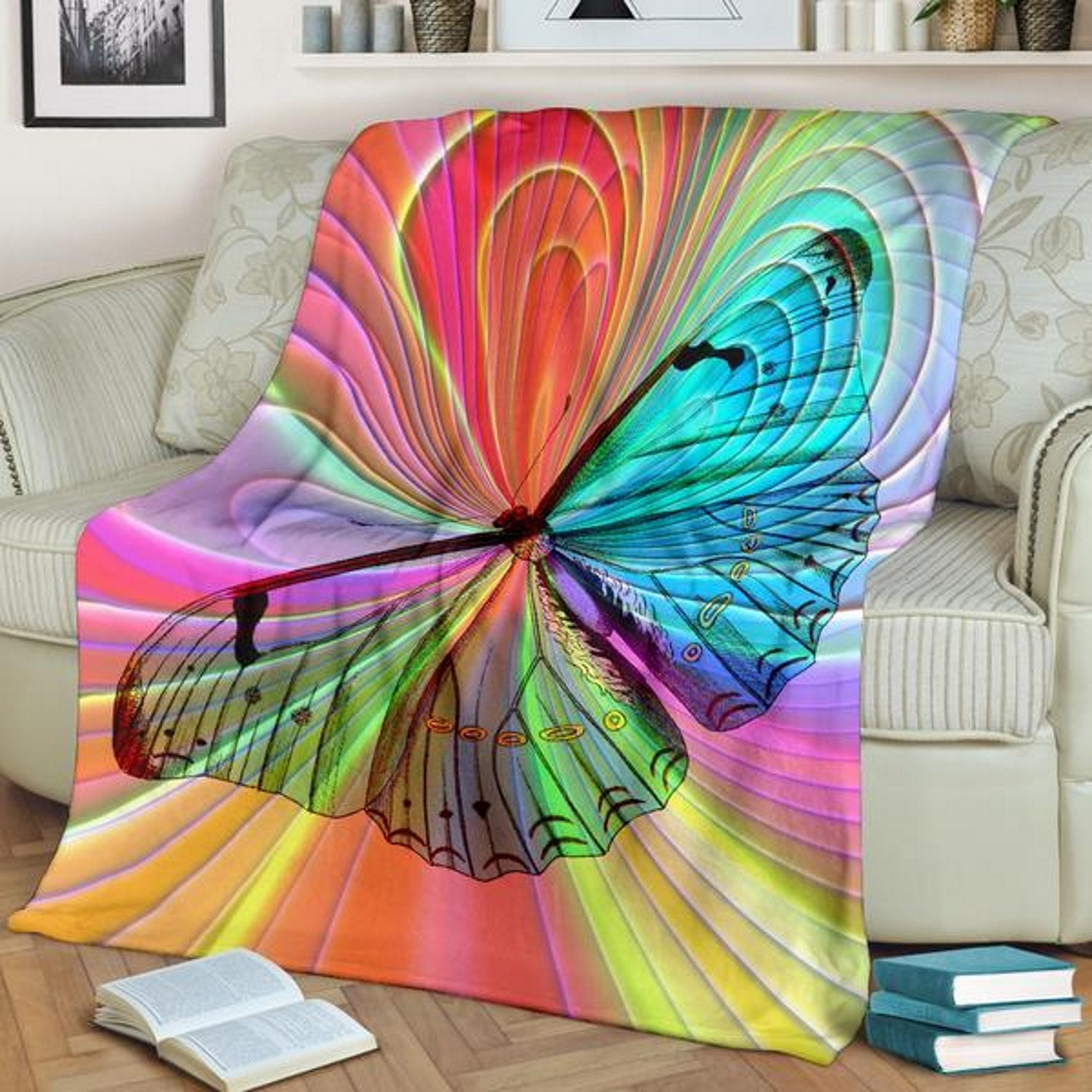 Butterfly Rainbow Butterflies Throws and Blankets - Etsy