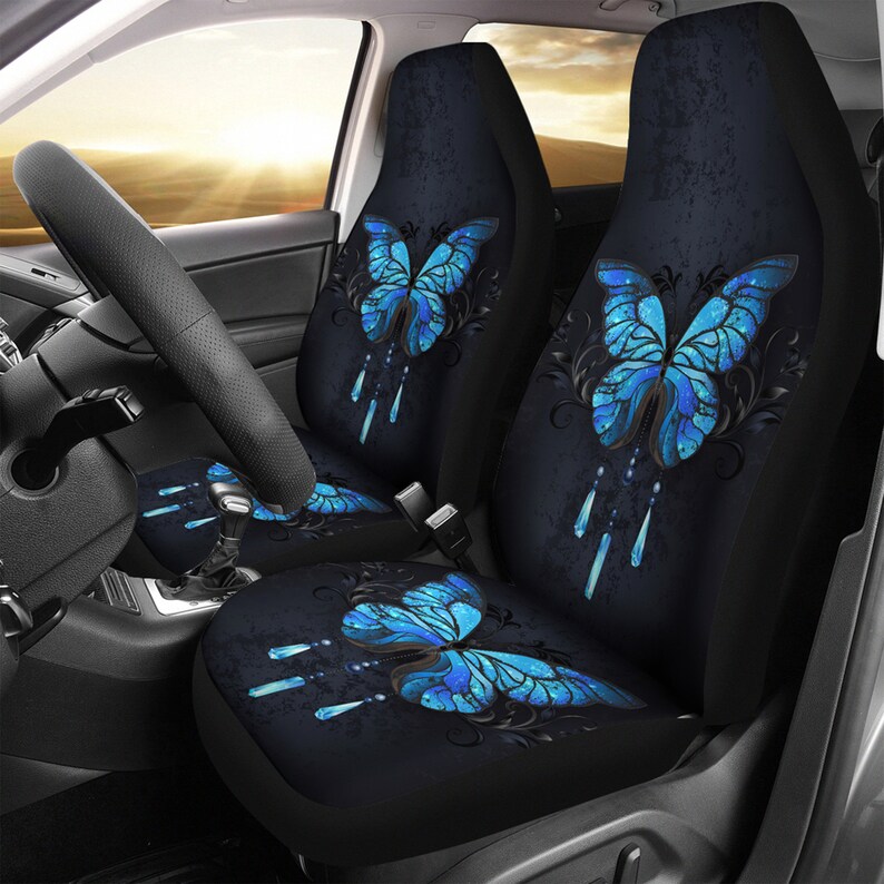 Blue Butterfly Print Pet Car Seat Cover main image 1