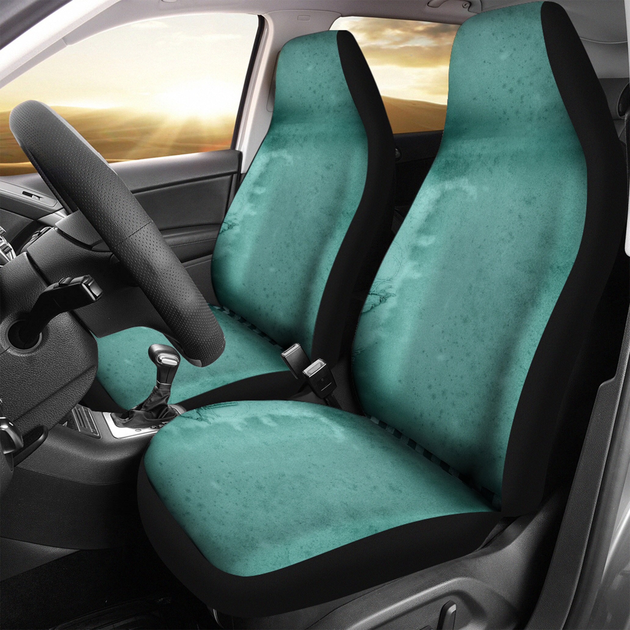 Emerald Green Car Seat Covers, Car Lover Gifts for Idea Custom Made Cover Front Seat Covers Car