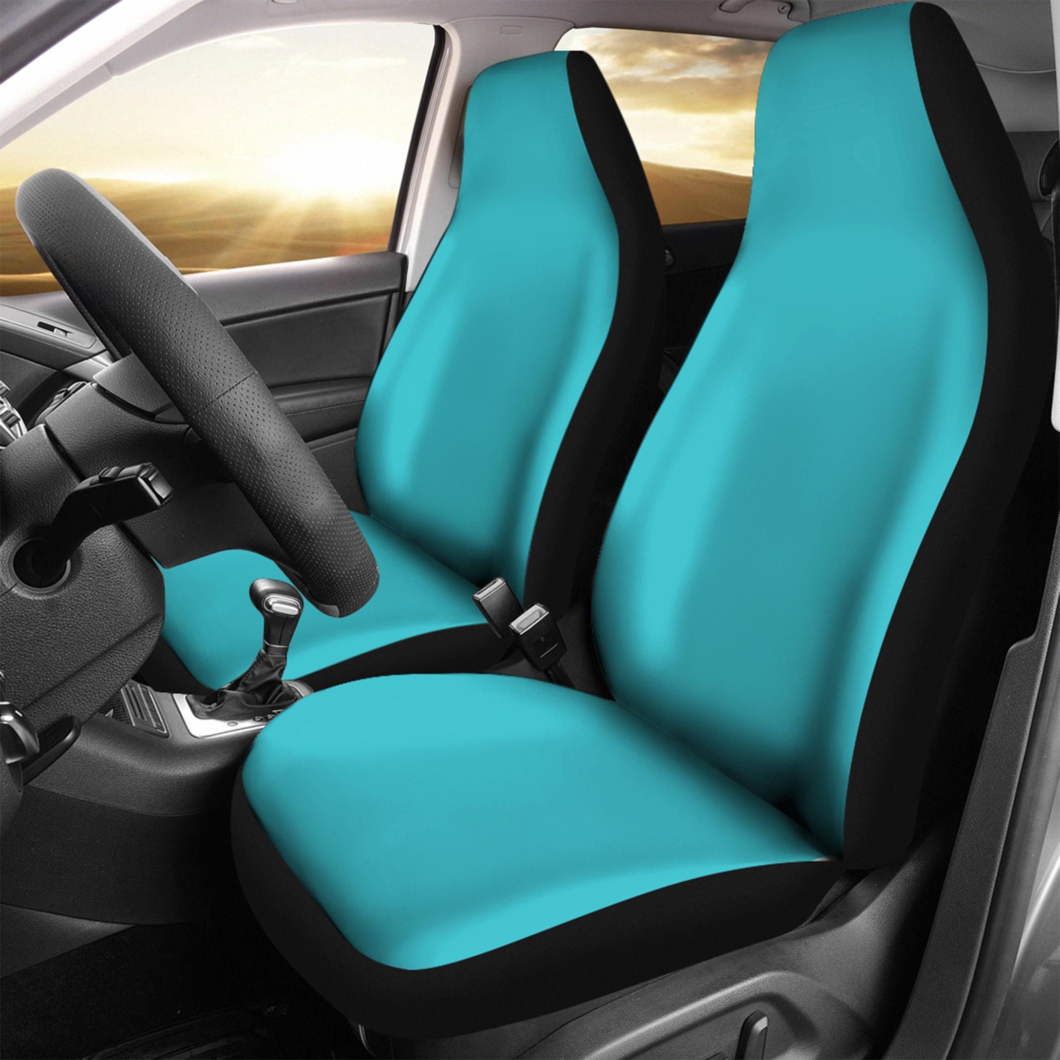 Bright Turquoise Blue Car Seat Covers, New Car Gifts for Her, Car Accessories, Front Seat Covers Custom Made Covers