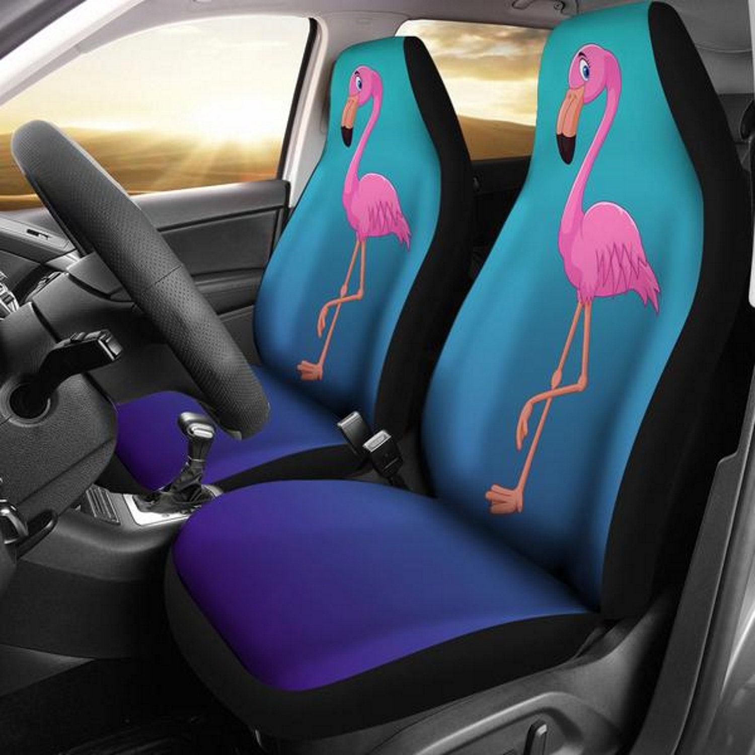 Pink Flamingo Car Seat Covers