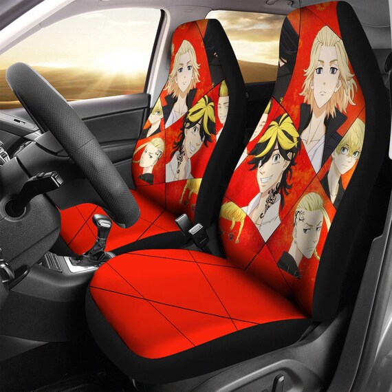 Anime Car Seat Covers, Custom Made Cover Cute Car Accessories, New Car  Gifts for Her, Red Auto Seat Covers 