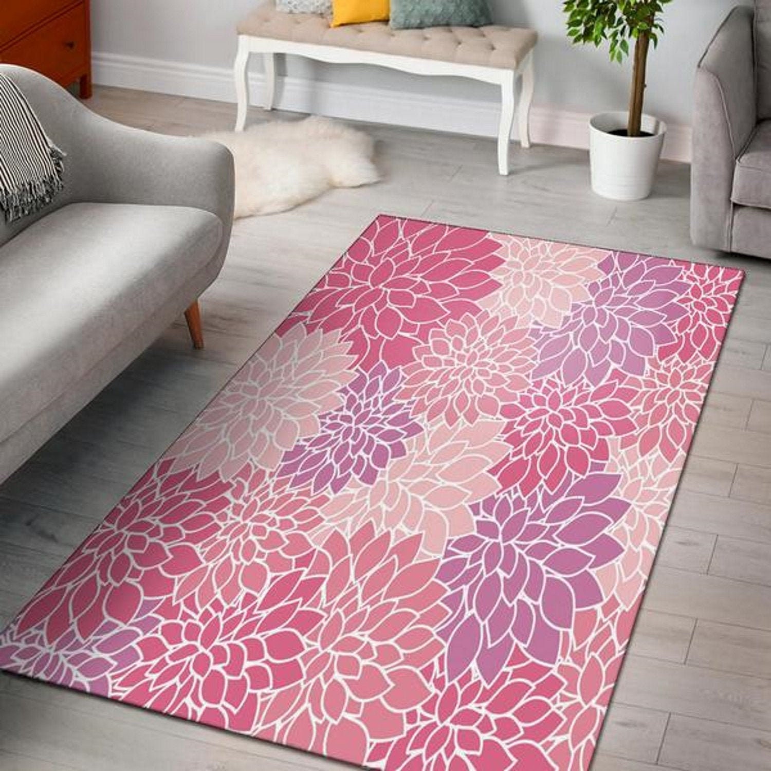Chrysanthemum Area Rug Floor Carpet Rug Made to Order Etsy