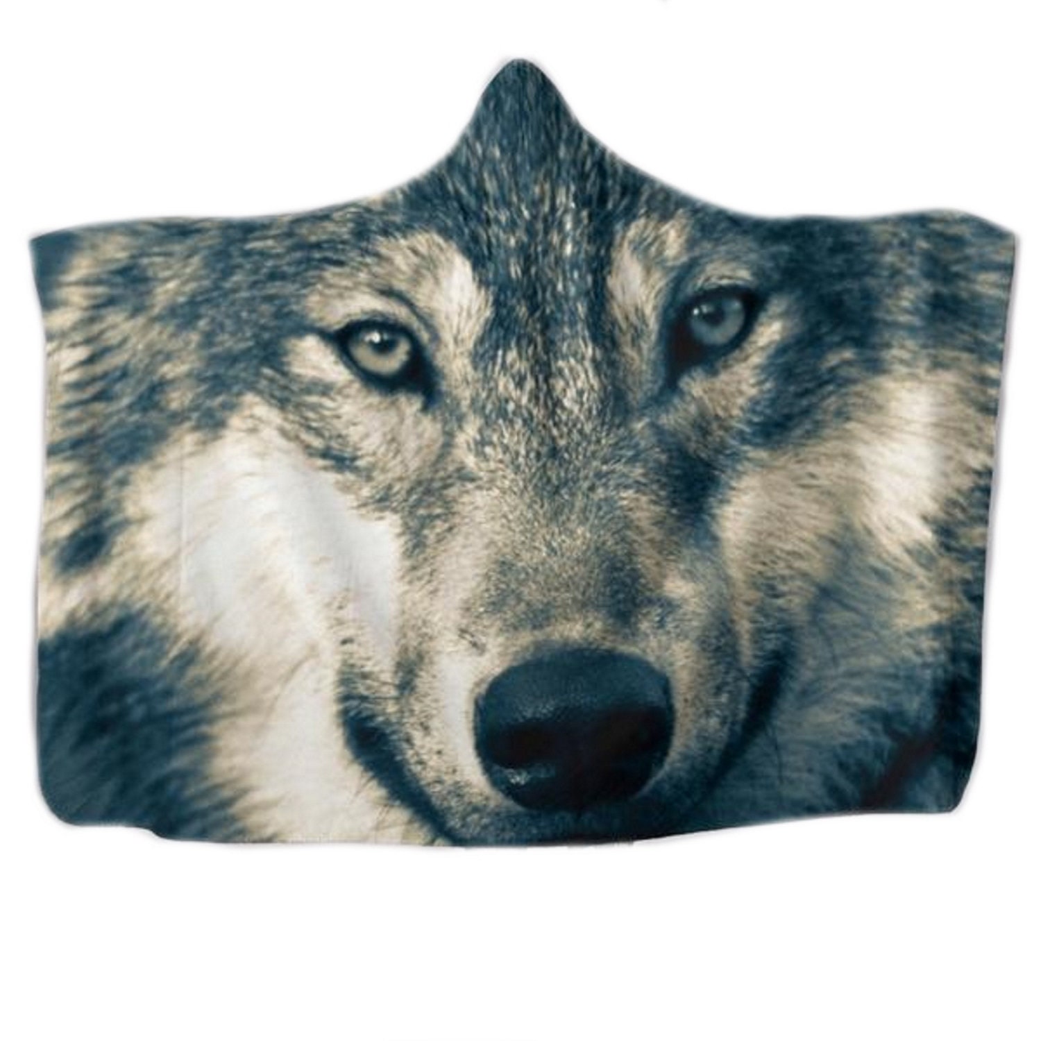 hooded wolf blanket