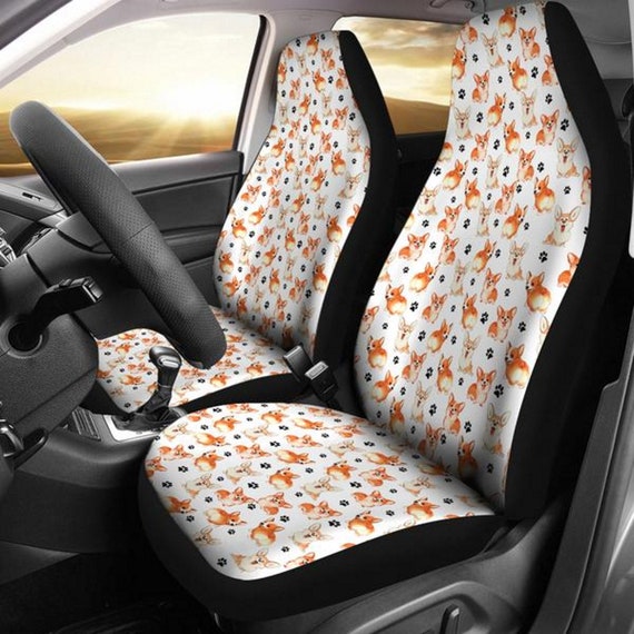 Welsh Corgi Cartoon Dog Lover Gift Car Seat Covers Car