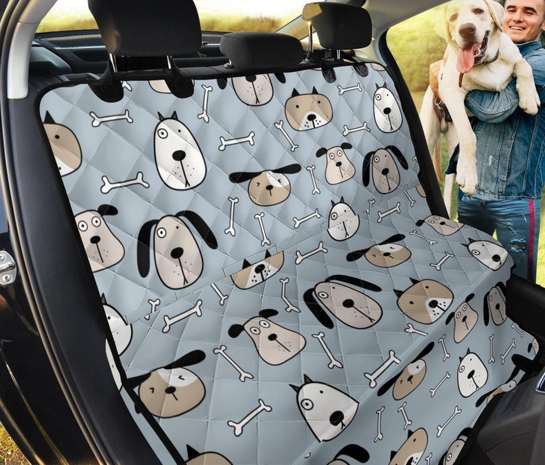 Funny Dogs and Bones Pet Backseat Covercar Accessories Dog Etsy UK